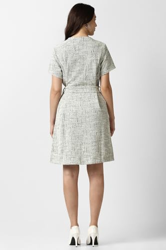 Women White Textured Formal Dress