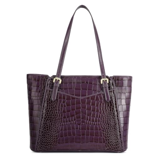Da Milano Leather Tote Bag for Women - Grapevine Purple (LB-02629)