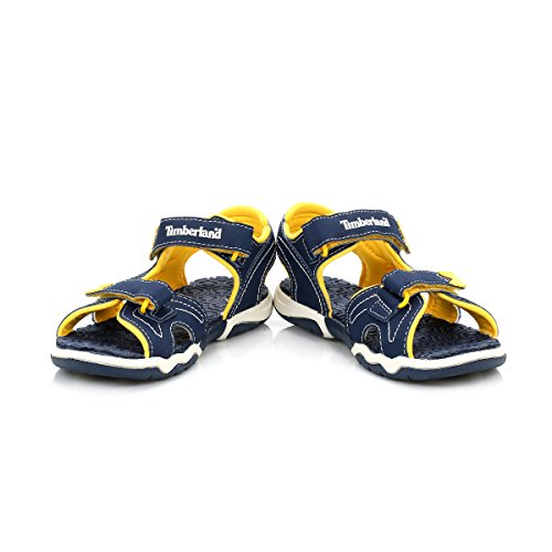 Timberland Adventure Seeker Two-Strap Sandal (Little Kid),Navy/Yellow,2 M US Little Kid