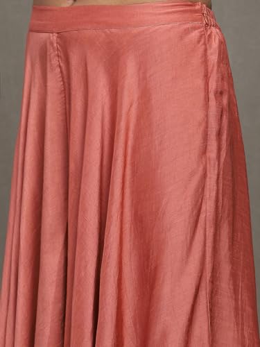 Ritu Kumar Rust Solid Silk Kurta with Palazzo