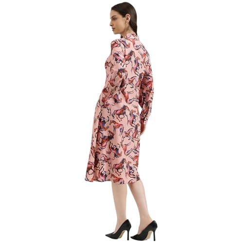 United Colors of Benetton Regular Fit Regular Collar Printed Dress (Size: 2XL) - 26P4WVNDR308I904 Pink