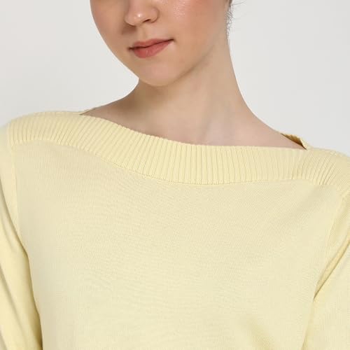 Womens Yellow Solid Sweater