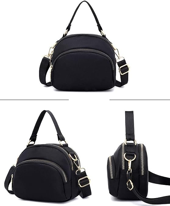Handcuffs Women Sling Bags Stylish Korean Handbags Casual Crossbody Bag Lightweight Side Bag (Black)