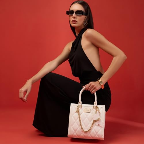 Akiki London Women's Swinden 25 Small Box Handbag|comes with Pet Charm|Statement Metal Detailing|Satchel Handbag for Women|Quilted Finish|Stylish Ladies Purse