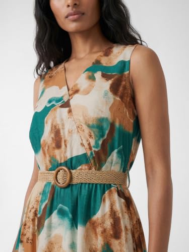 Max Women Printed Midi Dress with Belt (Multicolour_XS)