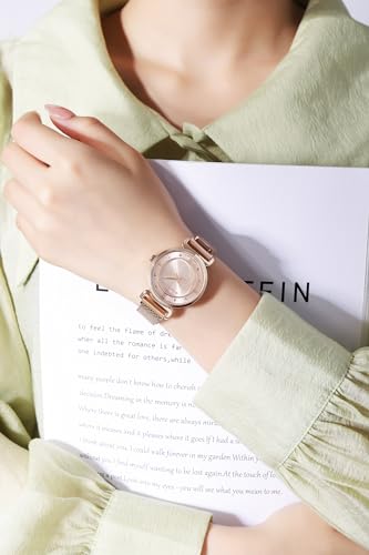 Giordano Analog Stylish Watch for Women with Mesh Metal Strap, 3 Hand Mechanism and Roman Numerals