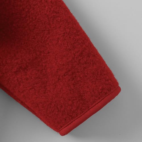 Hopscotch Girls Red Full Sleeves Heart Applique Long Coat For Age (18-24 Months)