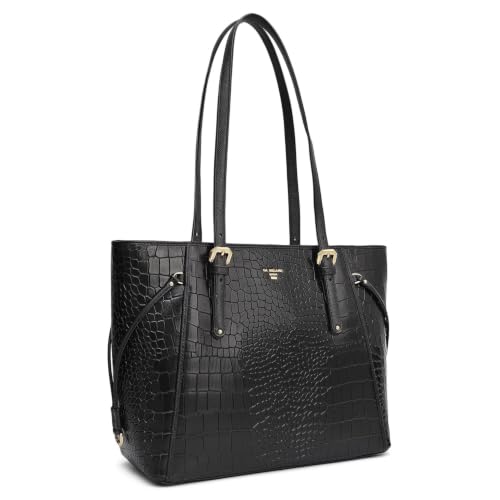 Da Milano Leather Shoulder Bag for Women - Black (LB-02590)