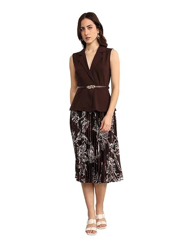 Kazo Industry Midi Dress with Belt (Brown XS)