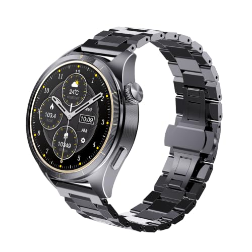 Itel Blink Pro E-sim Smartwatch for Unisex with 4G LTE/BT Calling, 1.5" Amoled Dispaly, Built-in GPS, 100+ Sports Modes, IP68 Water Resistance, Metal Strap, Upto 9 Days Battery Life, Black