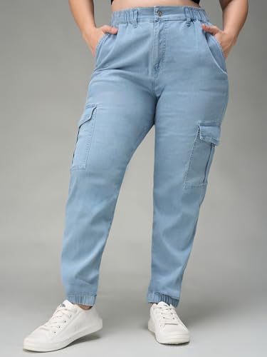 Miss Chase A+ Women's Bootcut High Rise Regular-Length Stretchable Denim Jeans (APAW24DEN85-94-888-28, Loliter Blue, 28)