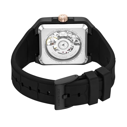 KENNETH COLE Automatic Drop 2 Gun Round Dial Men's Watch | Silicon Strap Material | Watches for Man | Watches for Men Analog - KCWGZ0065403MN