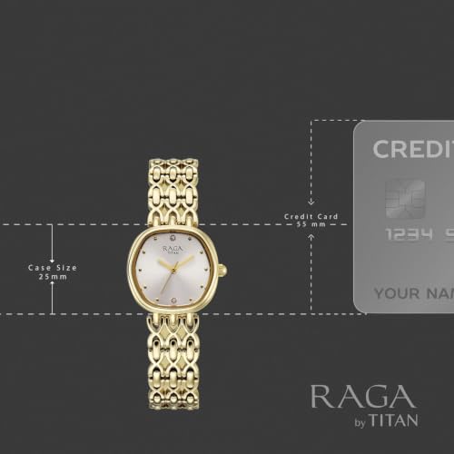 Raga Spotlight 2.0 Quartz Analog 3Hands Display White Dial Gold Color Strap Watch for Women - 95421YM01