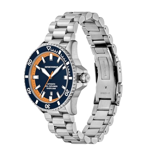 Emporio Armani Sea Explorer Silver Automatic Stainless Steel Watch AR60090