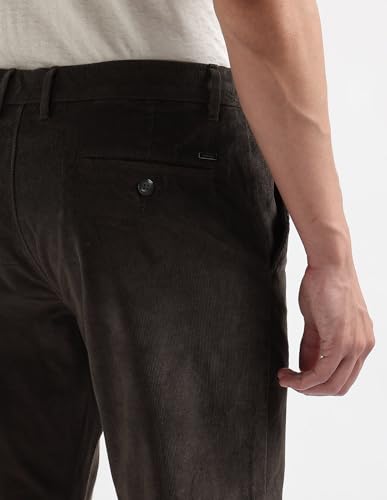 Arrow Sport Men's Corduroy Solid Trousers (ASAKTR2443_Brown_40)