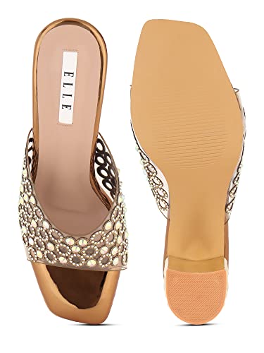 ELLE Women Fashion Sandal,Antique,UK-7