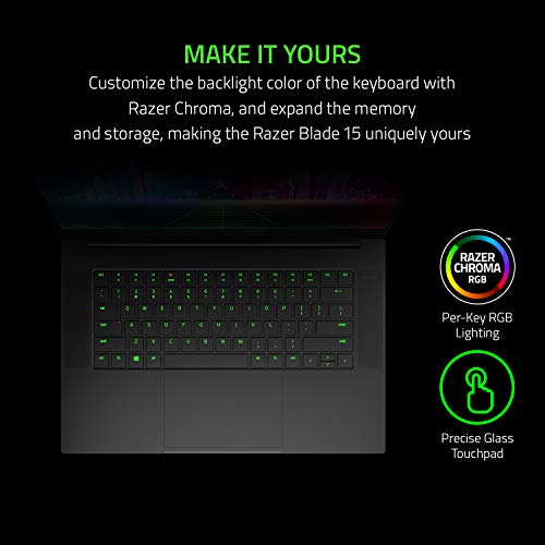 Razer Blade 15 Base Gaming Laptop 2020: Intel Core i7-10750H 6-Core, NVIDIA GeForce GTX 1660 Ti, 15.6" FHD 1080p 120Hz, 16GB RAM, 256GB SSD, CNC Aluminum, Chroma RGB Lighting, Thunderbolt 3, Black