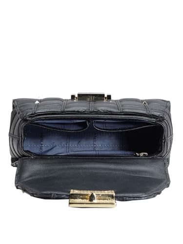 Da Milano Genuine Leather Black Shoulder Bag (10156S) (Small)