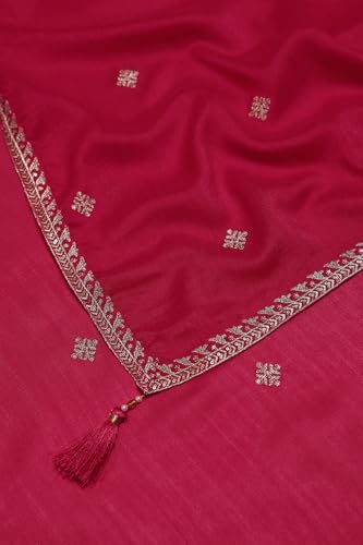 Soch Womens Fuchsia Vichitra Embroidered Suit Set With Zari