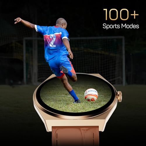 Fire-Boltt Phoenix Nova Smartwatch 1.43” Slim Super AMOLED Display 466x466 Pixel Always-On Display Bluetooth Calling, Health Tracker for Men & Women Chestnut Leather