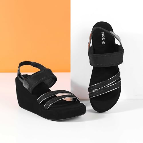 Mochi Women's Back Strap closure Casual - Sandals with Black Platforms UK/5 EU/38(34-417)