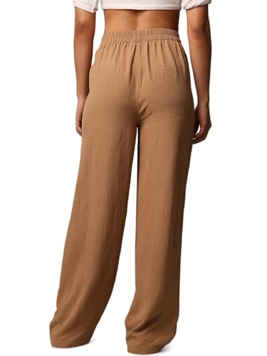 ONLY Women's Flared High-Rise Brown Pants
