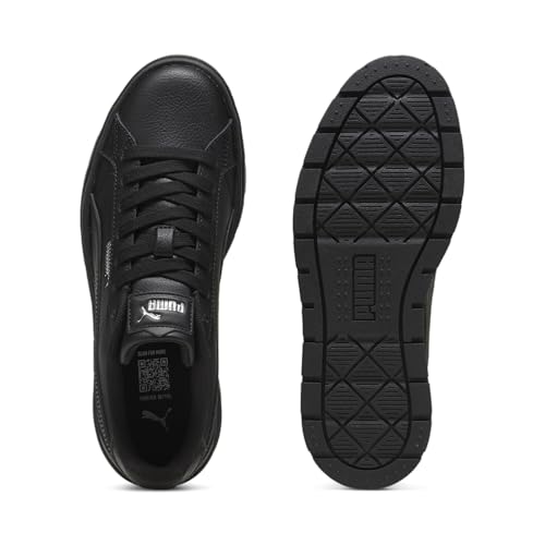 Puma | Karmen II Women's Leather Sneakers | Black-Black-Silver | 7UK
