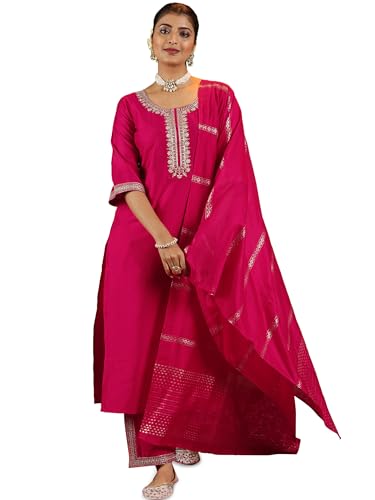 Gerua by libas Women's Silk Blend Kurta Set (GS879H_Coral