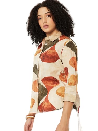 Max Women Printed Shirt(Off White_XL)