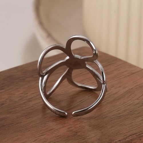 PALMONAS Silver Daisy Flower Ring for Womens (Size- Adjustable) - Waterproof & Anti-Tarnish, Gift for Girls & Women