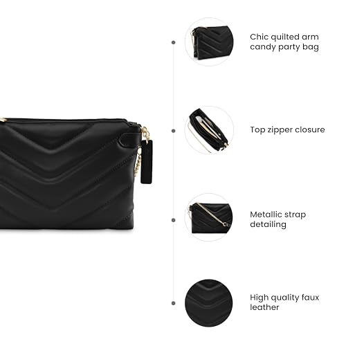 Fastrack Evening Party Sling Bag for Women, Girls and Ladies | Ladies Purse Handbag | Slings for Casual Carry Black