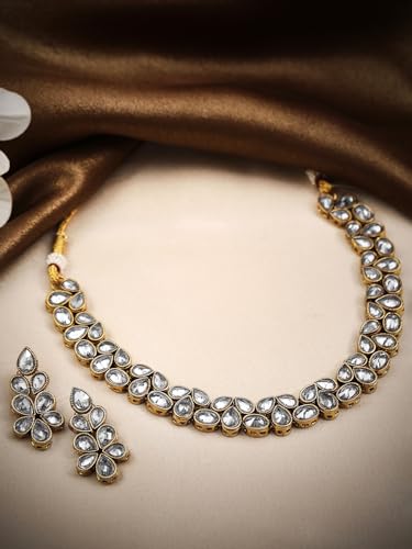 Rubans Gold-Plated Handcrafted Kundan Jewellery Set For Women