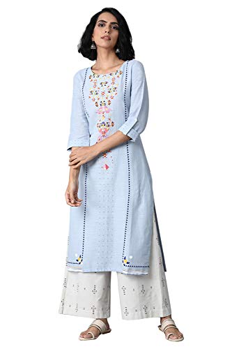 W Cotton Blend Strechable Parallel Pants for Women | Cotton Blend Parallel Pants for Women | Trousers for Women | W for Woman