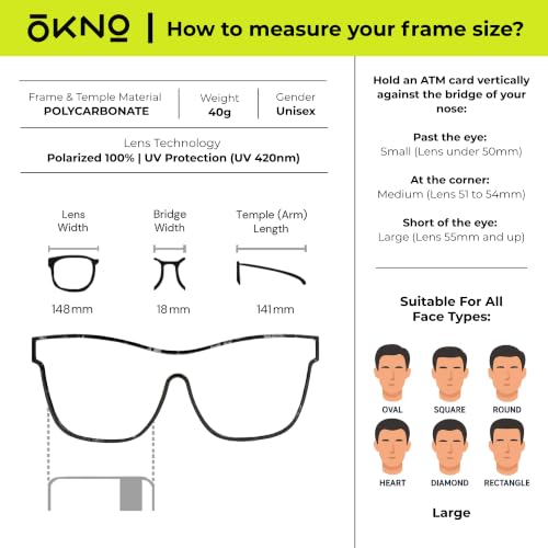 Eyewearlabs OKNO | Polarized Unilens Over-Sized Branded Stylish Sunglasses For Men & Women | 100% UV Protection Shades | Cricket Sports Cycling Driving | Black Lens | RV Matte Black
