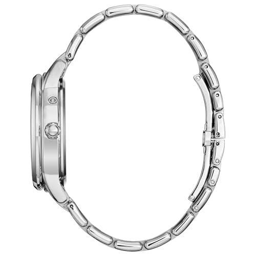 Citizen Stainless Steel Womens Calendrier Analog Diamond Mother-Of-Pearl Dial Stainless Case Bracelet Watch, Band Color-Silver