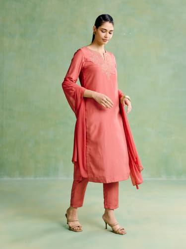 Aarke Ritu Kumar Peach Femmora Kurta With Pant And Dupatta