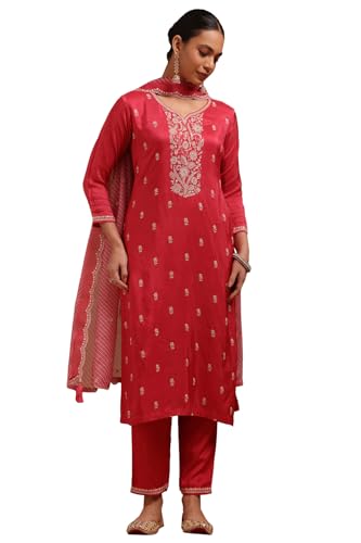 Soch Women's Dola Silk Salwar Suit Set (SMUA5CD2315_Blush Pink