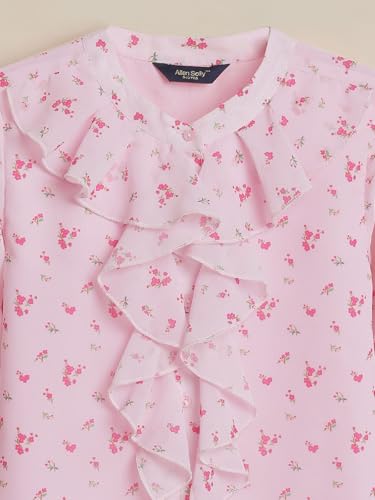 Girls Pink Print Casual Top