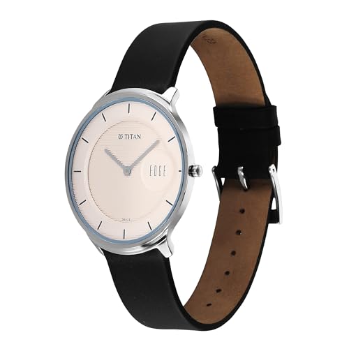 Titan Edge Murals Quartz Light Brown Round Dial Men's Watch | Leather Strap Material | Watches for Man | Watches for Men Analog - 1843SL02