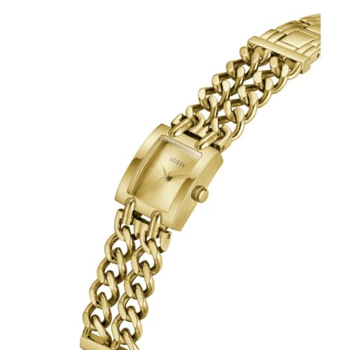GUESS Rectangle 20mm Champagne Dial Analog Women Watch - GW1112L2