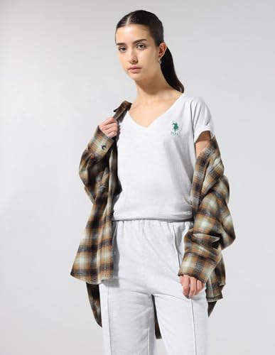 U.S. POLO ASSN. Women's Regular Fit T-Shirt (UWAW25TSH310_LT. Grey