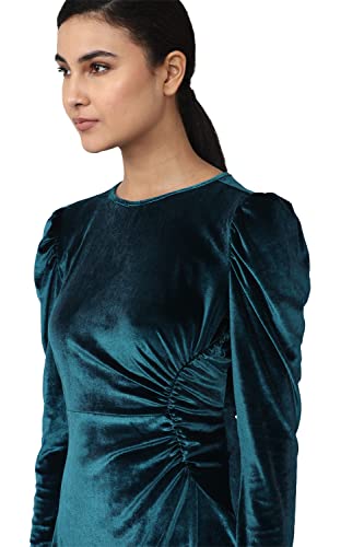 Van Heusen Women's Polyester Classic Below The Knee Dress (VWDRERGFA24531_Navy