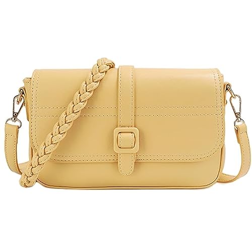 SIBY PU Leather Shoulder Sling Bag for Women- Versatile Crossbody Purse with Detachable Strap, Travel Outdoor Mini Bag-YELLOW