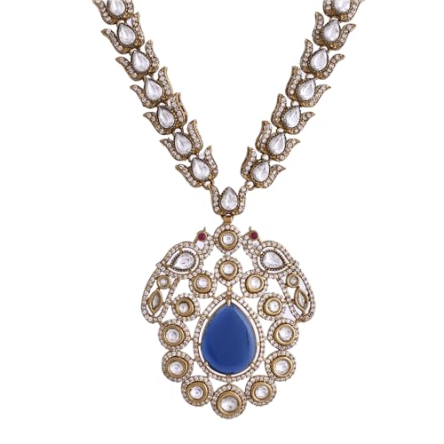 VOYLLA Kundan Opulence Noor Mahal Kundan Necklace Set For Women|Women Short Necklace Sets|Gift For Women|Wedding|Party|Ethnic|Kundan Polki|