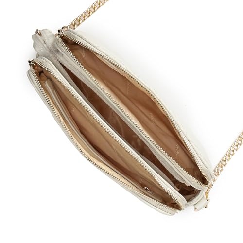 Fastrack StitchPlay Sling | Quilted Faux-Leather Women’s Handbag | Crossbody with 3 Compartments & Metal Strap | Sling for Everyday Carry