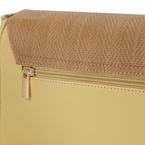 Fastrack Textured Flap Sling Bag For Women | Faux Leather Sling Bag With Magnetic Button Closure | Adjustable Shoulder Strap | Trendy Crossbody Bag For Girls | Trendy Women's Handbags