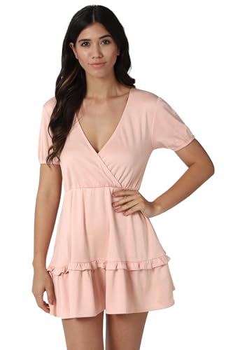 FOREVER 21 women's Cotton Classic Mini Dress (596586_Pink