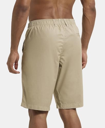Jockey Men's Straight Fit Shorts (1203_Khaki_Large)