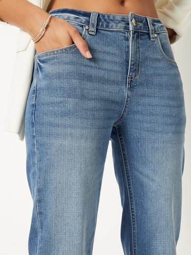 Max Women Washed Kick Flare Jeans(Blue_30)