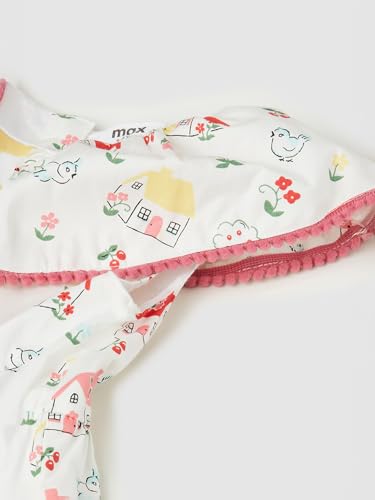 Max Girls Printed A-line Dress(Off White_3-4 Y)